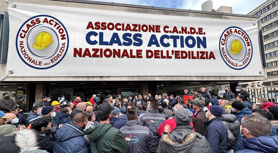 class action nazionale dell'edilizia in manifestazione